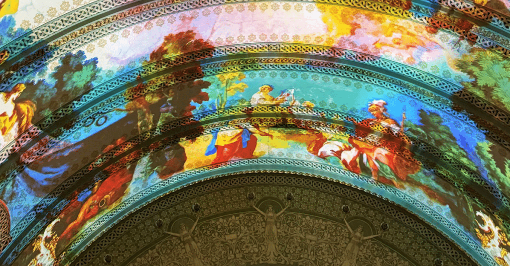 The light show at the St. Louis Union Station Hotel